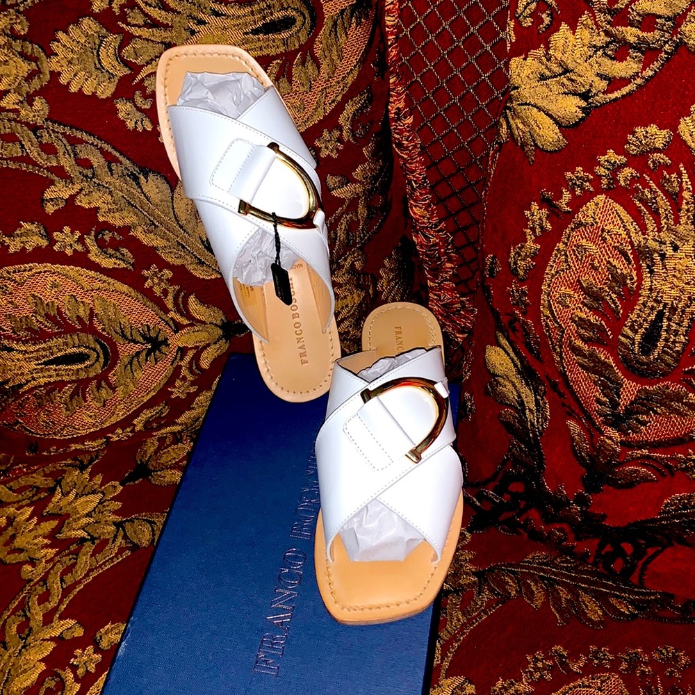 Leather slide sandal
